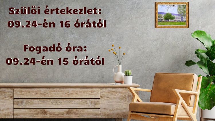 Szülői értekezlet és fogadóóra