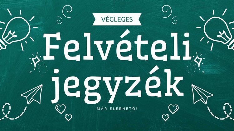 Végleges felvételi rangsor 2026/2027. tanév