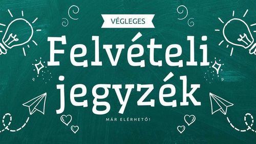 Végleges felvételi rangsor 2026/2027. tanév